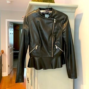 Zara faux leather bomber jacket